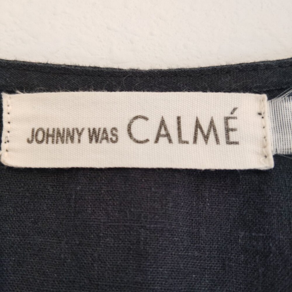 Johnny Was Black V-Neck Mini Dress - Picture 4 of 6